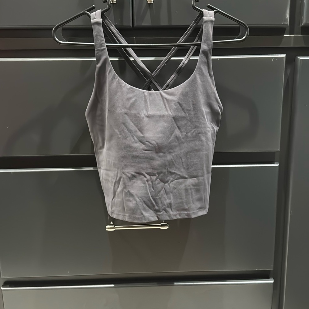 Gray Strappy Tank Top